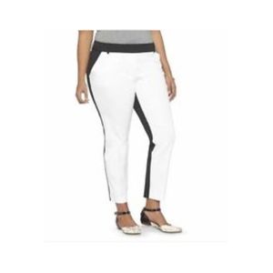 AVA & VIV Colorblock White & Black Ankle Pants